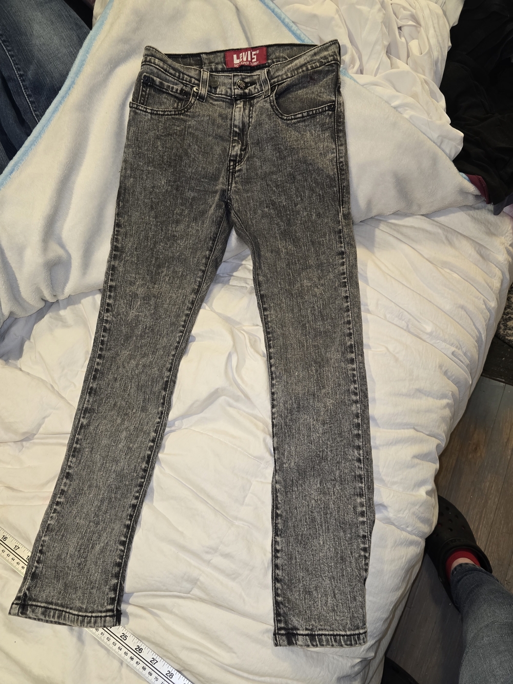 Levi's Women's Gray Acid-Wash Straight Jeans
